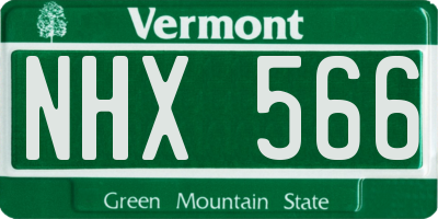 VT license plate NHX566