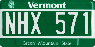 VT license plate NHX571