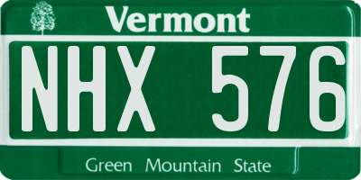 VT license plate NHX576
