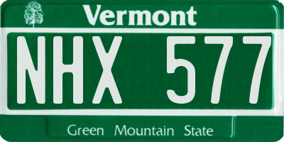 VT license plate NHX577