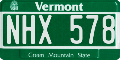 VT license plate NHX578