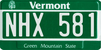 VT license plate NHX581