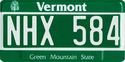 VT license plate NHX584