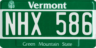 VT license plate NHX586