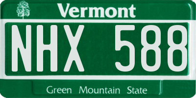 VT license plate NHX588