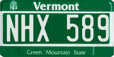 VT license plate NHX589