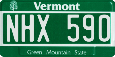 VT license plate NHX590
