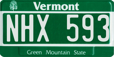 VT license plate NHX593
