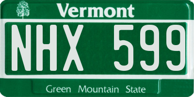 VT license plate NHX599