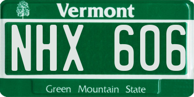 VT license plate NHX606