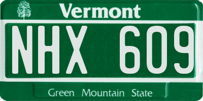 VT license plate NHX609