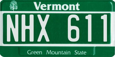 VT license plate NHX611