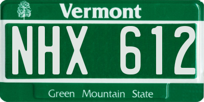 VT license plate NHX612