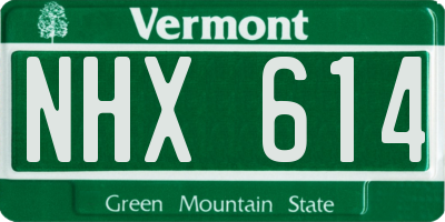 VT license plate NHX614