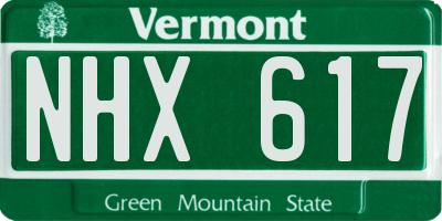 VT license plate NHX617