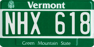 VT license plate NHX618