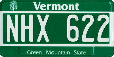 VT license plate NHX622