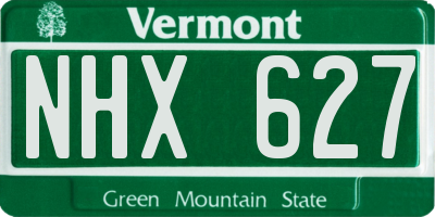 VT license plate NHX627