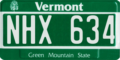 VT license plate NHX634