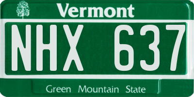 VT license plate NHX637