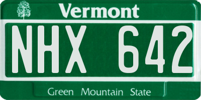 VT license plate NHX642