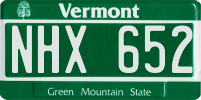 VT license plate NHX652
