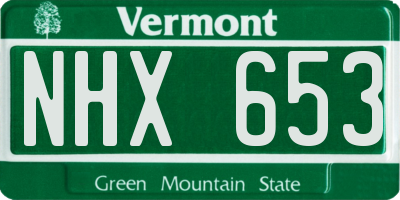 VT license plate NHX653