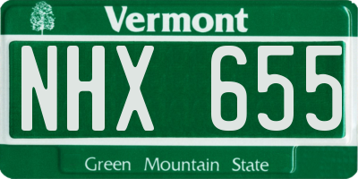 VT license plate NHX655