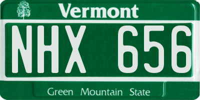 VT license plate NHX656