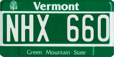 VT license plate NHX660