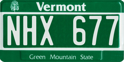 VT license plate NHX677
