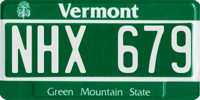 VT license plate NHX679