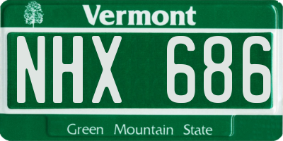 VT license plate NHX686