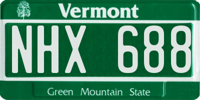VT license plate NHX688