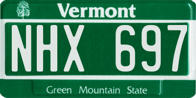 VT license plate NHX697