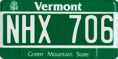 VT license plate NHX706