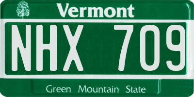 VT license plate NHX709