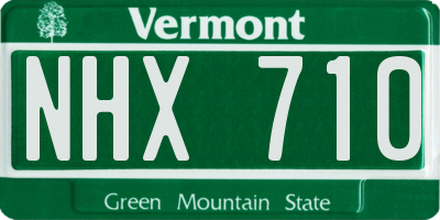 VT license plate NHX710