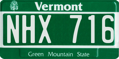 VT license plate NHX716