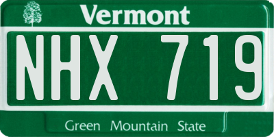 VT license plate NHX719