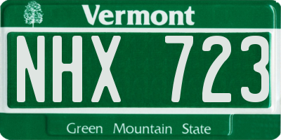VT license plate NHX723