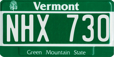 VT license plate NHX730