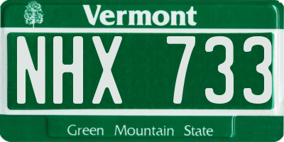 VT license plate NHX733