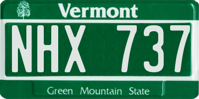 VT license plate NHX737