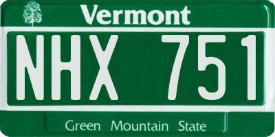 VT license plate NHX751
