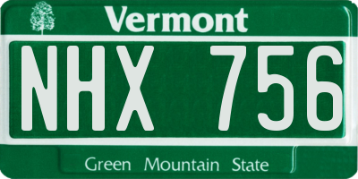VT license plate NHX756