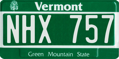 VT license plate NHX757