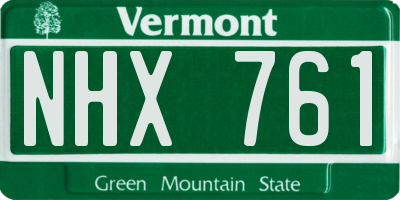 VT license plate NHX761