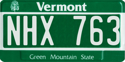 VT license plate NHX763