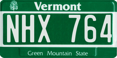 VT license plate NHX764